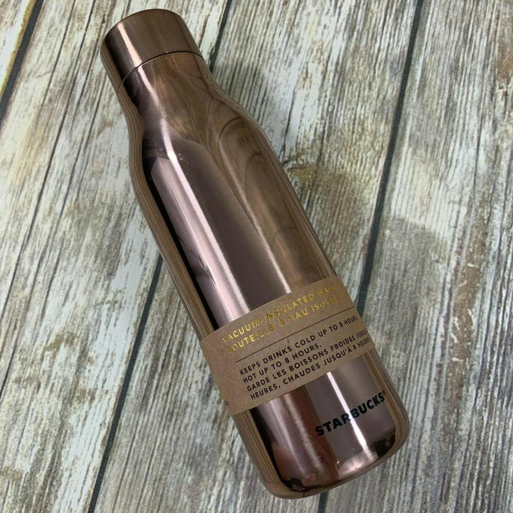 Starbucks Rose Gold Metallic Insulated Bottle NWT